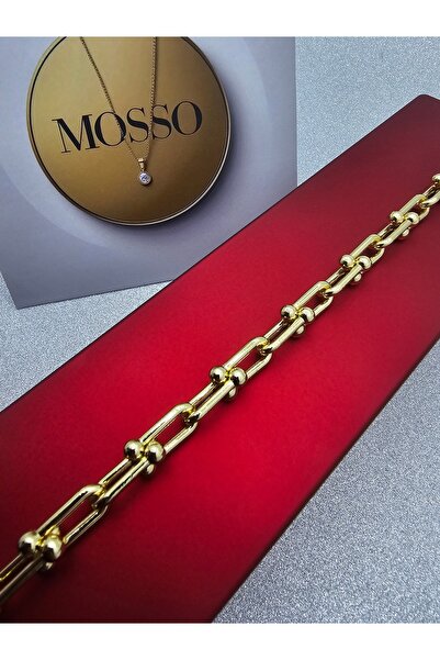 Mosso Steel Xuping Italian U Chain Model Steel Bracelet Gold Color