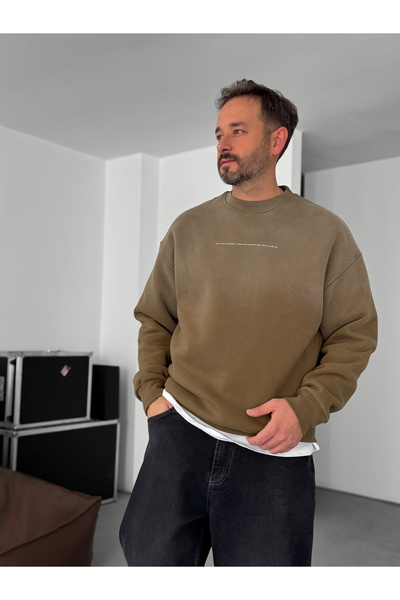 BYBASICMAN Haki Decide cu imprimeu Swea lavabil tricou C-031