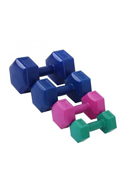 SAFNU دمبل اثقال ملون قطعتين (1 كيلو )