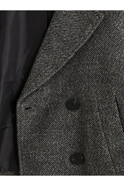 LC Waikiki Double-Breasted Women's Cashmere Jacket with Collar Pattern