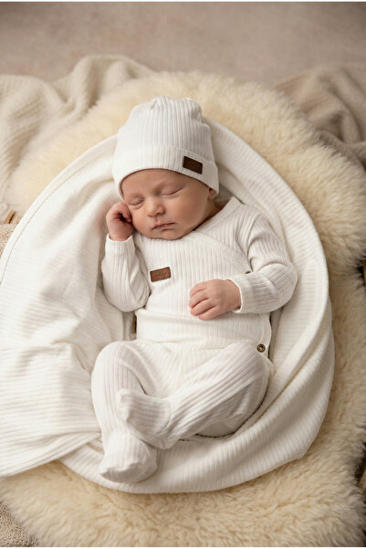 kubbe طقم خروج من المستشفى للأطفال حديثي الولادة من القطن العضوي مكون من 4 قطع/ملابس للأطفال حديثي الولادة