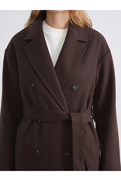 LC Waikiki Double Breasted Collar Women's Stamp Coat