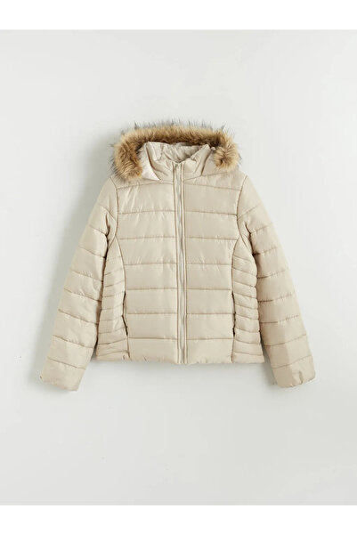 LC Waikiki Fur Hooded Women's Puffer Coat