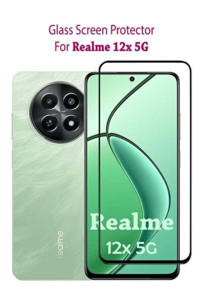 Generic واقي شاشة من الزجاج المقوى لهاتف Realme 12x 5G - أسود