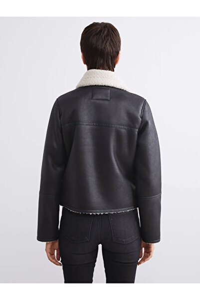 LC Waikiki Shirt Collar Women's Suede Coat