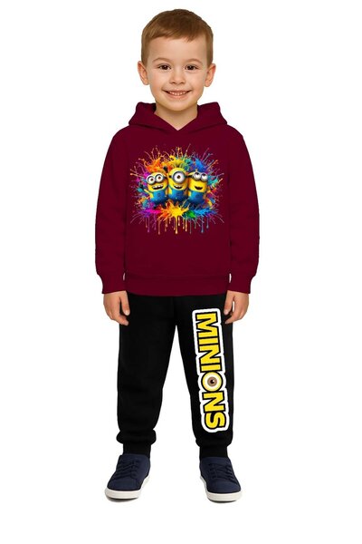 SEDİRLİ Mınıons cu imprimeu Set de trening pentru copii 3 fire Ş cu căptușeal...