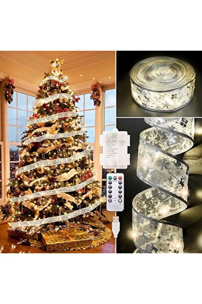The Bros Christmas Decorations, 2.5Inch x 33Ft 100 Led Christmas Tree Ribbon ...