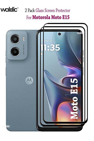 Generic عبوة من قطعتين من واقي الشاشة الزجاجي المقوى لهاتف موتورولا موتو E15 ...