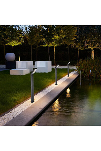 HAMER كشاف حديقة طاقة شمسية اسود لون الانارة اصفر بطول 85cm