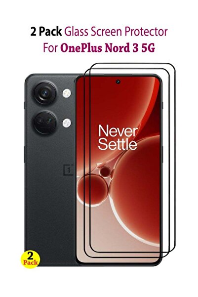 Generic عبوة من قطعتين من واقيات الشاشة الزجاجية المقواة لهاتف OnePlus Nord 3 5G - أسود