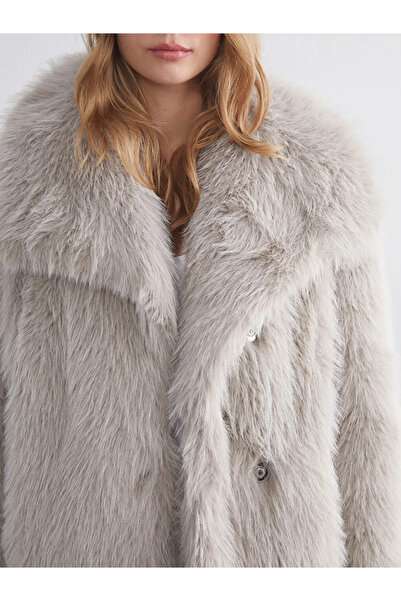 LC Waikiki Jacket Collar Women's Fur Coat