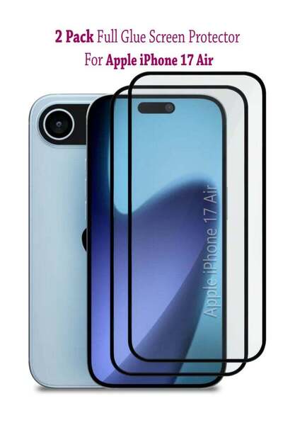 Generic عبوة من قطعتين من واقيات الشاشة الزجاجية المقواة لهاتف آيفون 17 إير م...