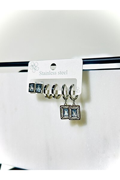 staınless steel Çoklu Taşlı Küpe 316 L