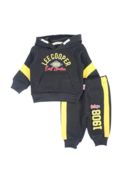 Lee Cooper Baby boys tracksuit, collection 2025, 2 pieces, 100% polyester, size 12M, color Black