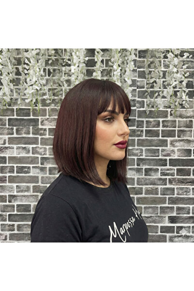 Marpessa Kısa Küt Perçemli Fiber Sentetik Peruk Luxway Serisi
