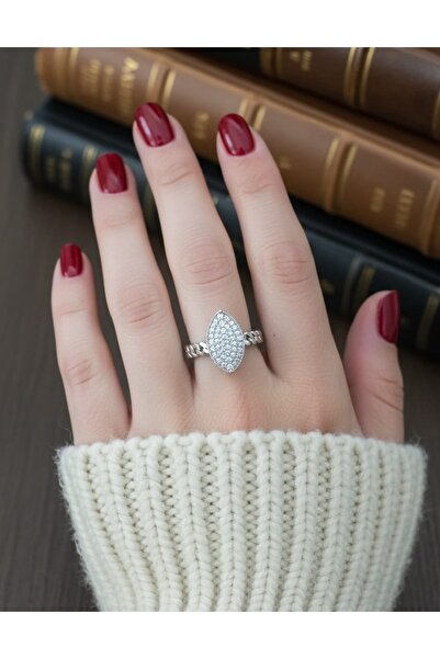 Nurtakı خاتم قابل للتعديل مصنوع من حجر الموديل على شكل لوز العين