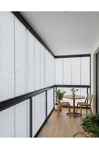 Noveva Home Beyaz Plise Perde Cam Balkon Pliseli Perde Isı Yalıtımlı Katlanabilir 1.Kalite Kumaş