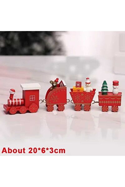 OEM Figurina tren de craciun decorativa din lemn, dimensiuni 21cm x 5.5cm, cu...