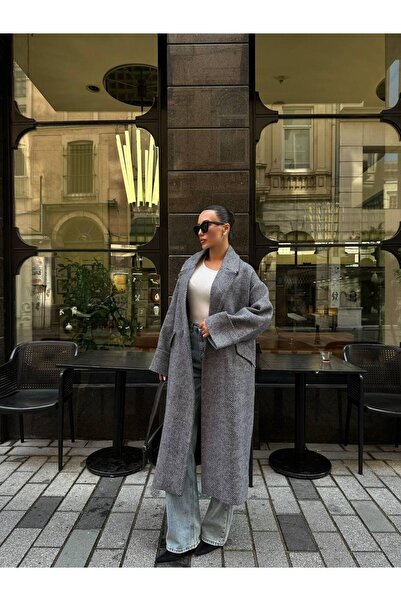 LUJJE Houndstooth Long Stamp Coat