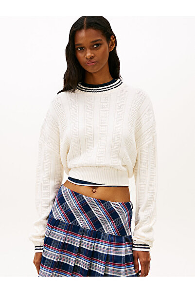 Tommy Hilfiger Kadın TJW Boxy Fit Cable Kazak