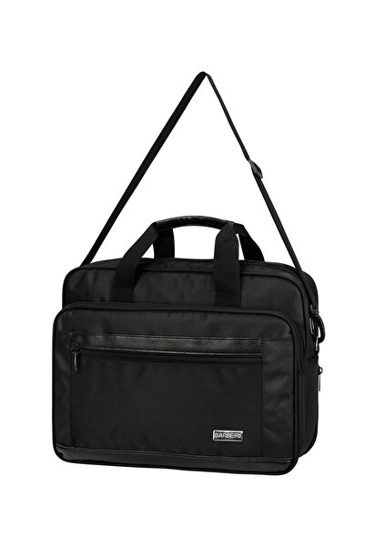 Meryem Çanta Unisex Black 16.5 Inch Expandable Laptop & Briefcase with Gusset