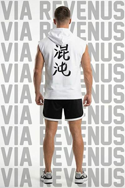 Vordevia Σετ αθλητικό μπλουζάκι χωρίς μανίκια με κουκούλα με στάμπα Chaos και...