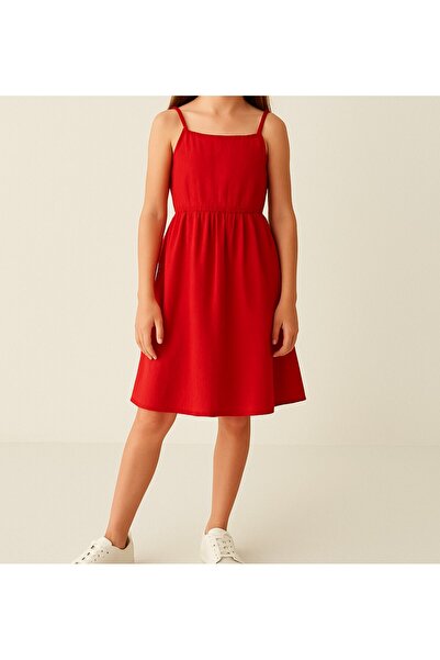 shop Rochie pentru fete cu talie țesută și detaliu din cauciuc, croială confo...