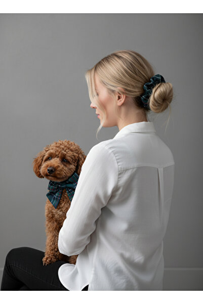 Patiset Green Plaid Women's Hair Clip – Scottish Fabric for Mother/Paw Combin...