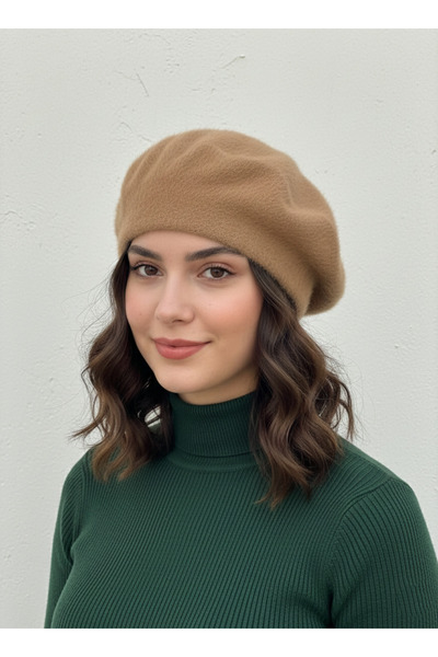 derikem French Feather Plush Painter Beret Women's Hat