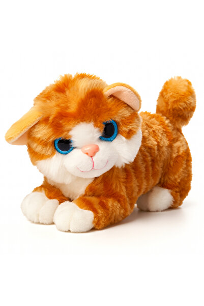 Intrio Peluş Yatan Miyavlayan Kedi Oyuncak 30 cm | Sesli