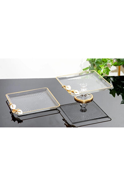 BULUTHOMEAKSESUAR 25*25 Square Double Glass Presentation Set