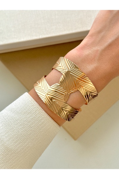 YOUES JEWELRY 316l Çelik Kalın Kelepçe Bileklik Kadın Bilezik Ayarlanabilir K...