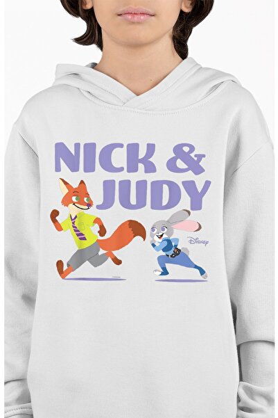 Fuddy Moda Hanorac cu glugă pentru copii cu imprimeu Nick și Judy tricou ,Han...