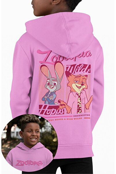 Fuddy Moda Детска суитшърт с качулка и печат на гърба Hopps and Wilde, унисек...