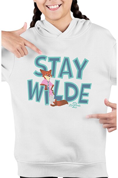 Fuddy Moda Stay Wilde Fox cu imprimeu cu glugă Hanorac pentru copii tricou , ...