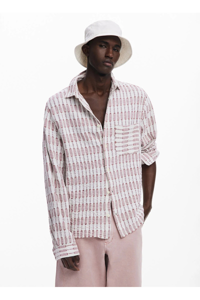 Desigual Regular Fit Beyaz Erkek Gömlek 25WMCW19_CAM_ALVARO