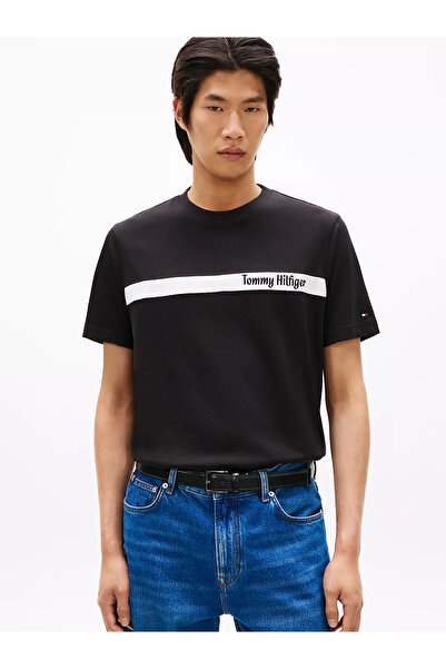 Tommy Hilfiger Erkek Regular Fit %100 Pamuklu Yuvarlak Yakalı Logo İşlemeli K...