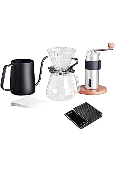 Arabest طقم إبريق قهوة من 6 قطع، للاستخدام المنزلي والسفر، طقم ماكينة تحضير القهوة بالتقطير، طقم إبريق قهوة يدوي