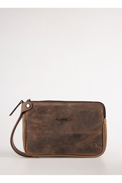 Fabrika FrkÇt 004 Deri Kahve Kahve Erkek Deri El Çantası