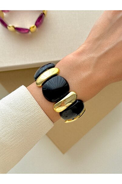 YOUES JEWELRY Women's Bracelet Wide Bead Gold Bracelet