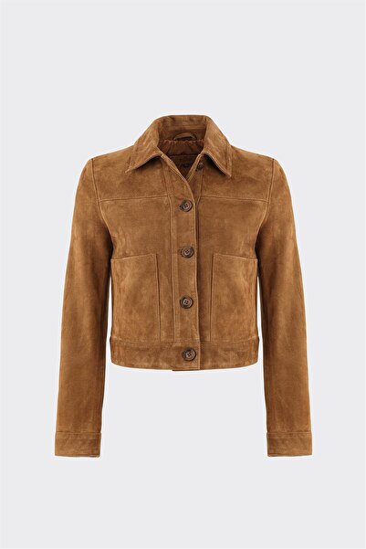 Elle Shoes Taba Deri Kadın Ceket