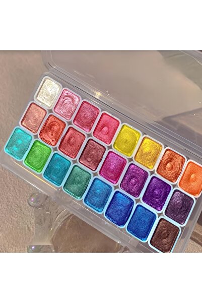 Fivy 24 Renk Profesyonel Hologramlı Simli Sulu Boya