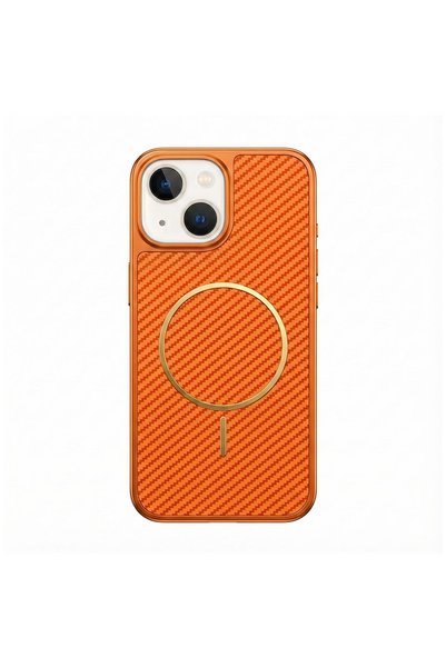 Zebana Apple iPhone 14 Compatible Case Vionix M-Safe Silicone Case Orange