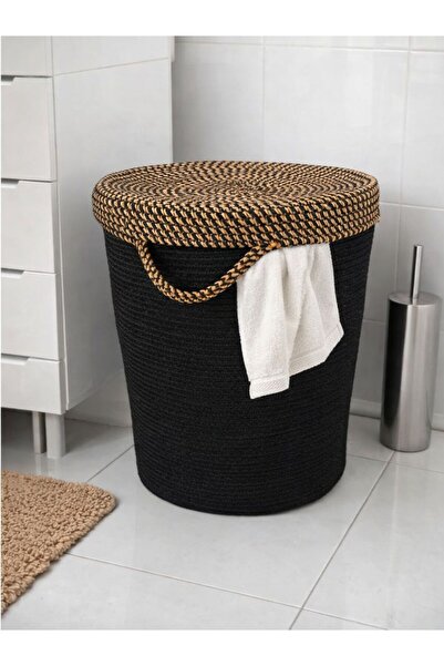 naylişhome 30*30 Basket with Handle Gift Money Box Wicker Jute Organize