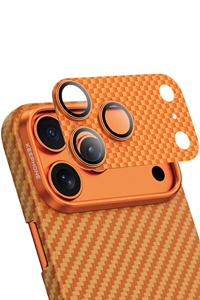 KeepHone Apple iPhone 17 Pro Max Compatible Kevlar Carbon Fiber Metal Camera Lens Glass