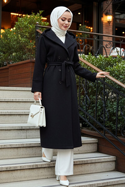 N.S NEVA STYLE Καπέλο με κουκούλα μαύρο Hijab Cashmere 62341S