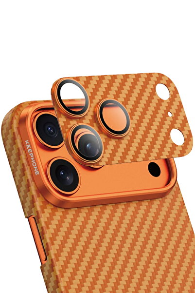 KeepHone Apple iPhone 17 Pro Max Compatible Kevlar Carbon Fiber Metal Camera Lens Glass