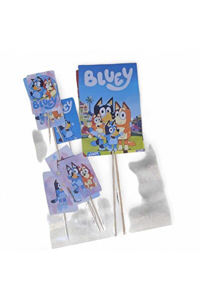 mutluanılarpartievi Mutlu Anılar Parti Evi Bluey Pasta Süsü,Kürdan 9lu