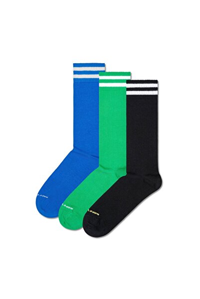 Happy Socks Unisex Socken, 3er Pack - Solid Crew Socks, Baumwolle, Streifen, ...