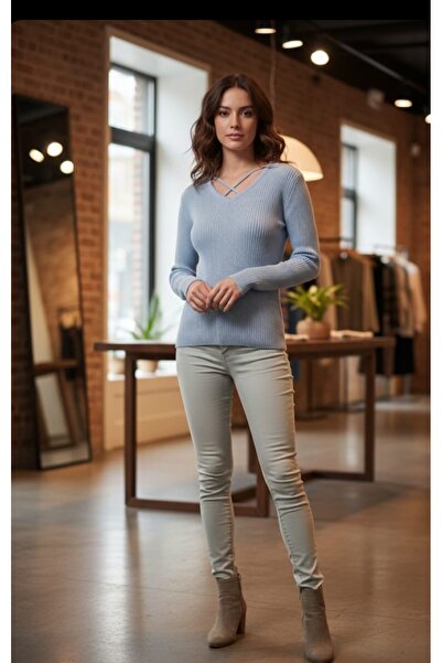 Çilek Kadın uzun kol V yaka body